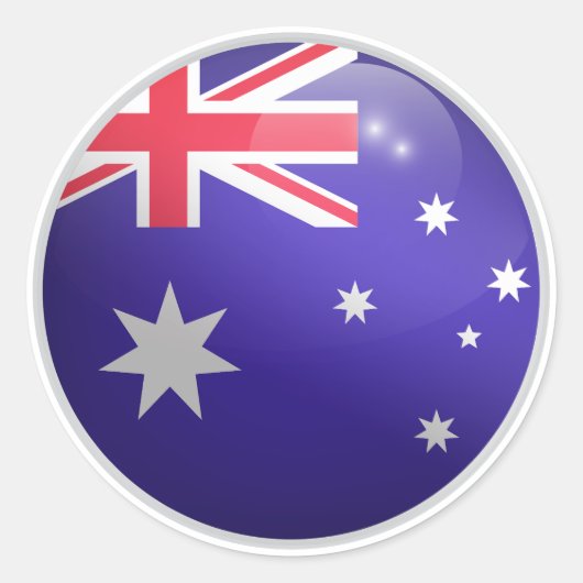 Australische Glossy Circle Flag Runder Aufkleber (Vorderseite)