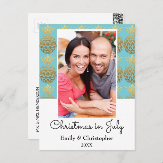 Australische Gold Foil Ananas Weihnachten im Juli (Vorne/Hinten)