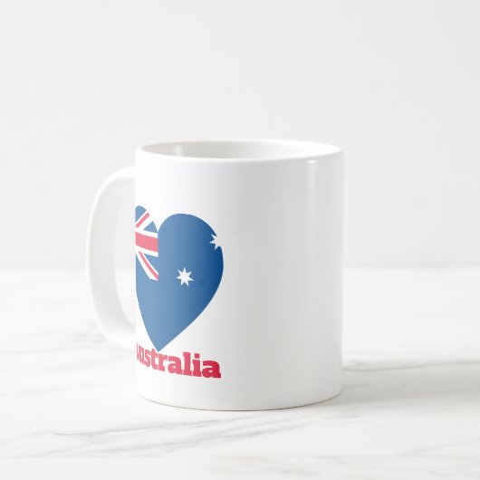 Australische Herzenflagge Kaffeetasse (Vorderseite Links)