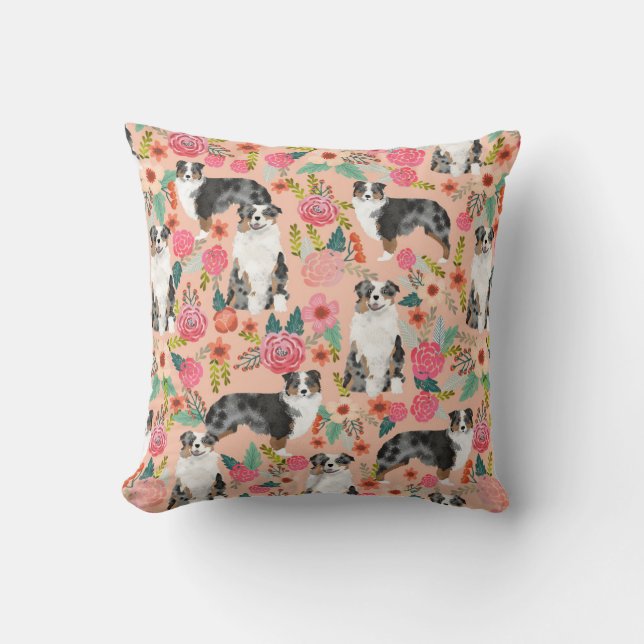 Australische Hirten Florals Pillow Kissen (Vorderseite)