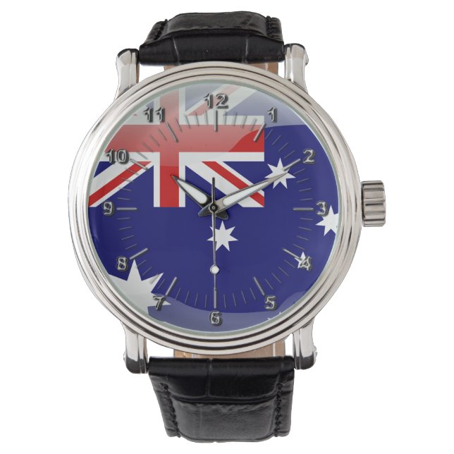 Australische Hochglanzflagge Armbanduhr (Vorderseite)