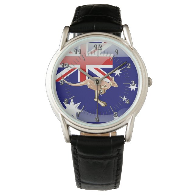 Australische Hochglanzflagge Armbanduhr (Vorderseite)