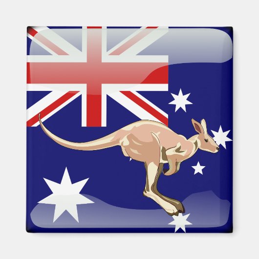 Australische Hochglanzflagge Magnet (Vorne)
