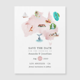 Australische Hochzeit in Urlaubsort Save the Date Magnetkarte