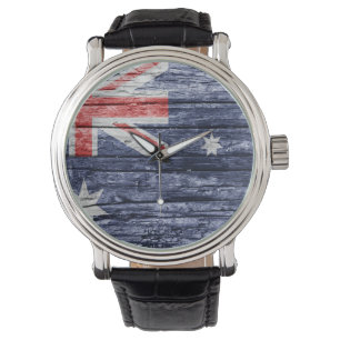 Australische Holzflagge Armbanduhr