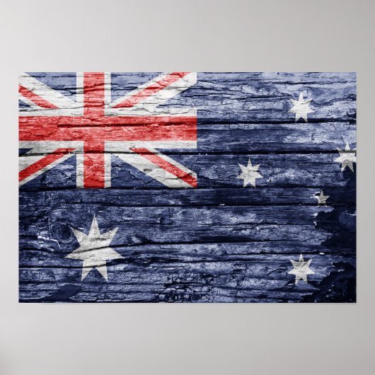 Australische Holzflagge Poster (Vorne)