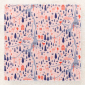 Australische Ikonen, nahtlos dekoratives Muster. Glasuntersetzer (Vorderseite)