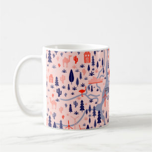Australische Ikonen, nahtlos dekoratives Muster. Kaffeetasse