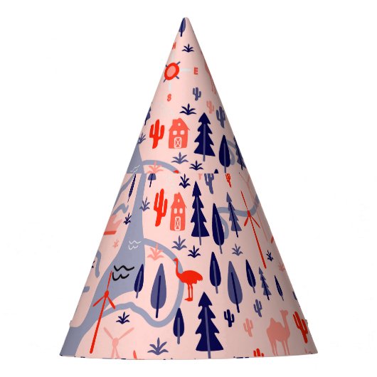 Australische Ikonen, nahtlos dekoratives Muster. Partyhütchen (Vorderseite)