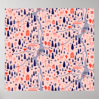 Australische Ikonen, nahtlos dekoratives Muster. Poster