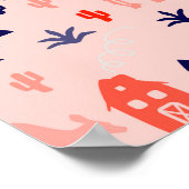 Australische Ikonen, nahtlos dekoratives Muster. Poster (Ecke)