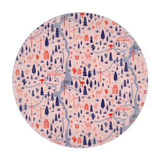 Australische Ikonen, nahtlos dekoratives Muster. Schneidebrett