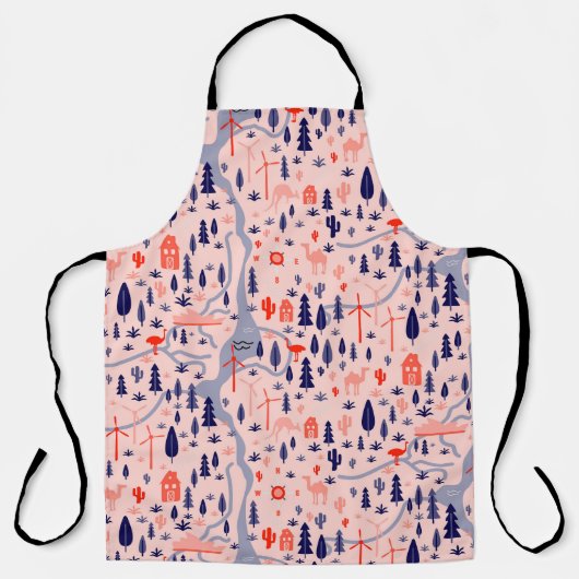 Australische Ikonen, nahtlos dekoratives Muster. Schürze (Vorderseite)