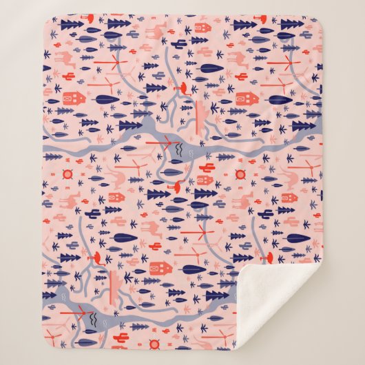 Australische Ikonen, nahtlos dekoratives Muster. Sherpadecke (Vorderseite)