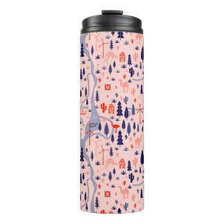 Australische Ikonen, nahtlos dekoratives Muster. Thermosbecher