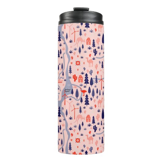 Australische Ikonen, nahtlos dekoratives Muster. Thermosbecher (Vorderseite)