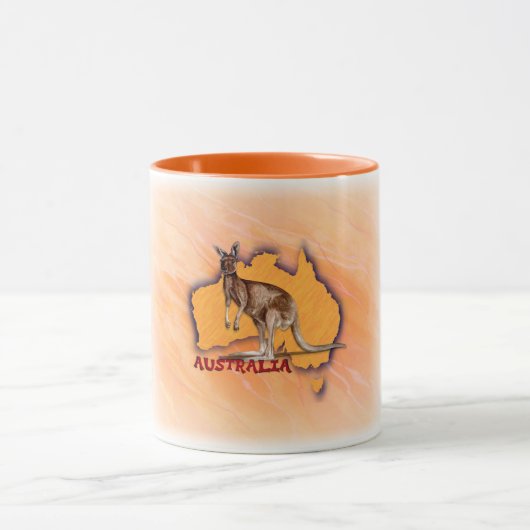 Australische Ikonen - roter Känguru Tasse (Zentrum)