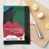 Australische Immigration Vintag Art Geschirrtuch (Viertel Falte)