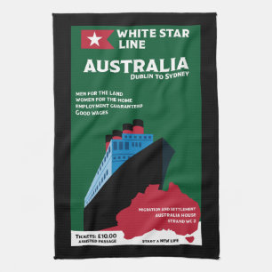 Australische Immigration Vintag Art Geschirrtuch