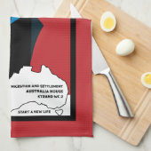 Australische Immigration Vintag Art Geschirrtuch (Viertel Falte)