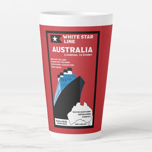 Australische Immigration Vintag Art Milchtasse (Vorderseite)