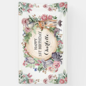 Australische Indianer floral Happy Birthday Banner (Vertikal)