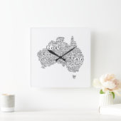 Australische Jargonkarte Quadratische Wanduhr (Zuhause)