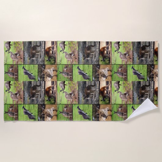 Australische Kangaroo Foto Collage, Strandtuch (Vorderseite)