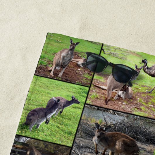 Australische Kangaroo Foto Collage, Strandtuch (Beispiel)