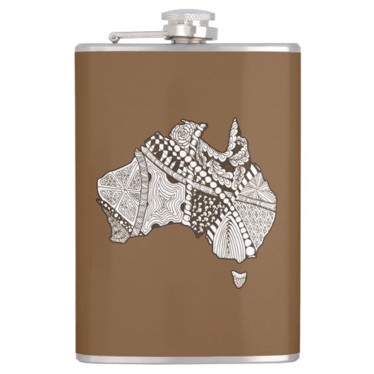 Australische Karte Art Flachmann (Vorderseite)
