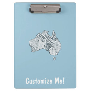 Australische Karte Art Klemmbrett