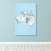 Australische Karte Art Leinwanddruck (Insitu (Holzboden))
