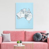 Australische Karte Art Leinwanddruck (Insitu (Wohnzimmer))