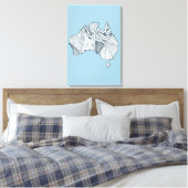 Australische Karte Art Leinwanddruck (Insitu (Schlafzimmer))