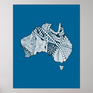 Australische Karte Art Poster