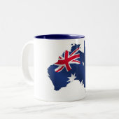Australische Kartenflagge Zweifarbige Tasse (Vorderseite Links)