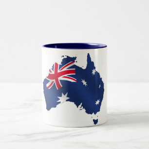 Australische Kartenflagge Zweifarbige Tasse