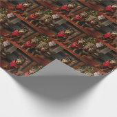 Australische Kelpie am Feuerplatz Weihnachten Geschenkpapier (Ecke)