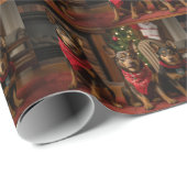 Australische Kelpie am Feuerplatz Weihnachten Geschenkpapier (Rolleneckpunkt)