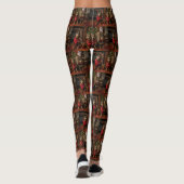 Australische Kelpie am Feuerplatz Weihnachten Leggings (Rückseite)