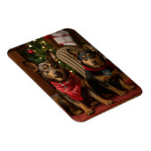 Australische Kelpie am Feuerplatz Weihnachten Magnet (Rechte Seite)