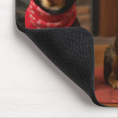 Australische Kelpie am Feuerplatz Weihnachten Mousepad (Ecke)