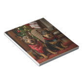 Australische Kelpie am Feuerplatz Weihnachten Notizblock (angewinkelt)