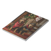 Australische Kelpie am Feuerplatz Weihnachten Notizblock (Rotiert)