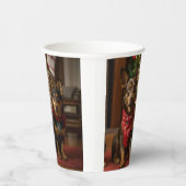 Australische Kelpie am Feuerplatz Weihnachten Pappbecher (Rechts)