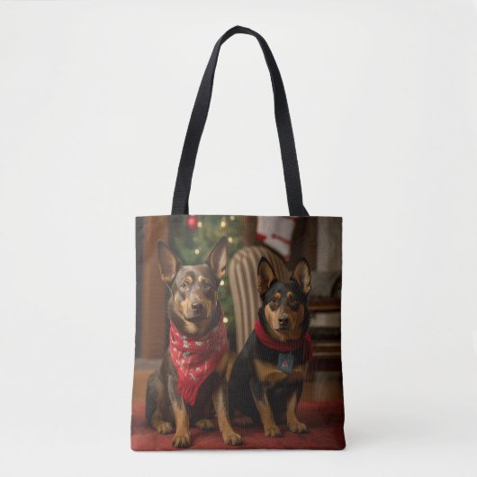 Australische Kelpie am Feuerplatz Weihnachten Tasche (Vorderseite)
