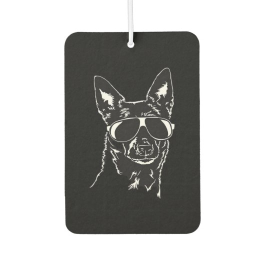 Australische Kelpie coole Hundssunglasche Classic  Autolufterfrischer (Vorderseite)
