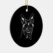 Australische Kelpie coole Hundssunglasche Classic Keramik Ornament (Rechts)