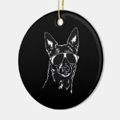 Australische Kelpie coole Hundssunglasche Classic Keramik Ornament (Links)