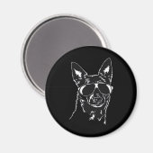 Australische Kelpie coole Hundssunglasche Classic Magnet (Vorderseite/Rückseite)